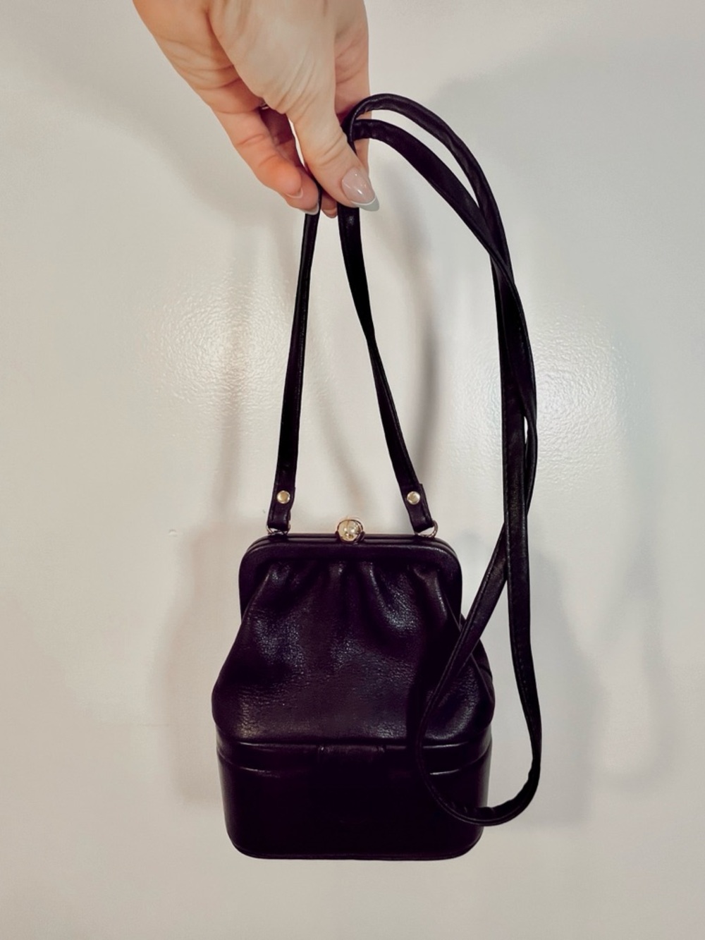Vintage‎ 90’s Diamicci Black Leather Mini Crossbody Purse